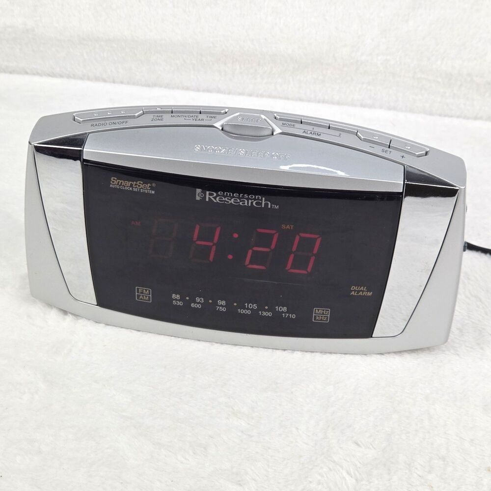 Vintage Emerson Research Dual Alarm Clock Radio SmartSet Model CKS5055S